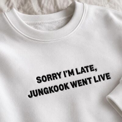 BTS Jungkook Went Live Embroidered Sweatshirt