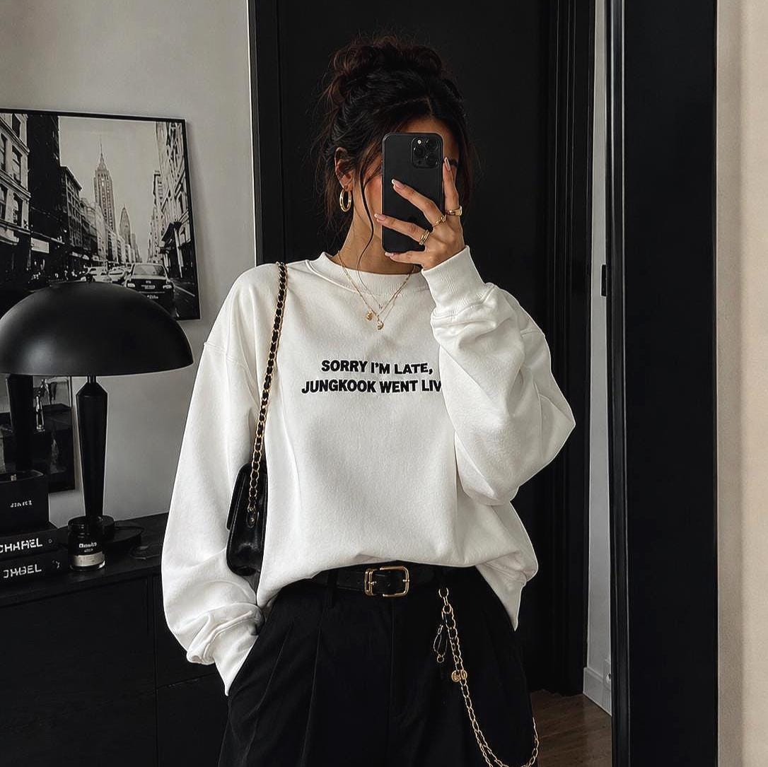 BTS Jungkook Went Live Embroidered Sweatshirt - Image 3