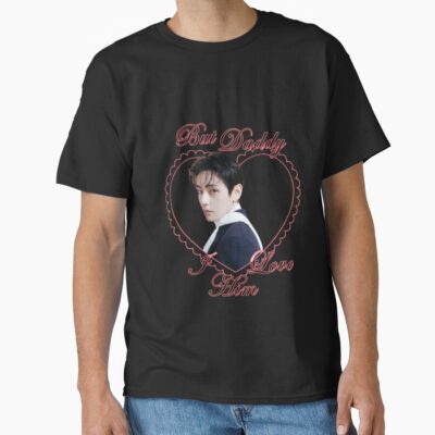 Taehyung Pink Heart Aesthetic Design T-shirt