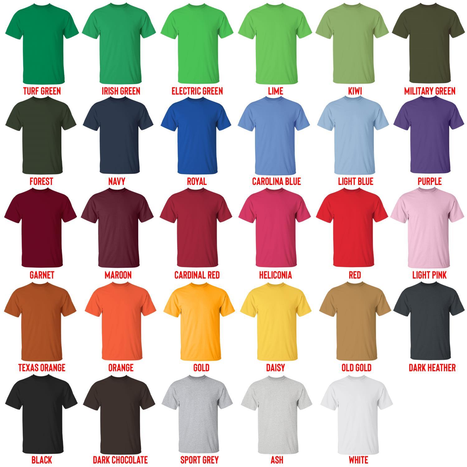 t shirt color chart - BTS Store UK